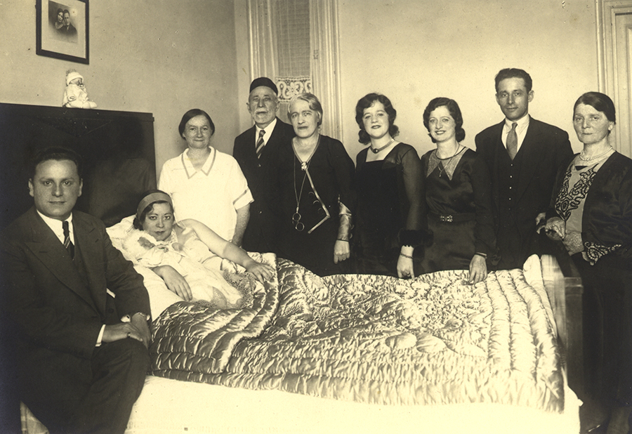Rose Cassuto & Family Posing after Birth of Regina Cassuto (Alexandria, Egypt 1931)