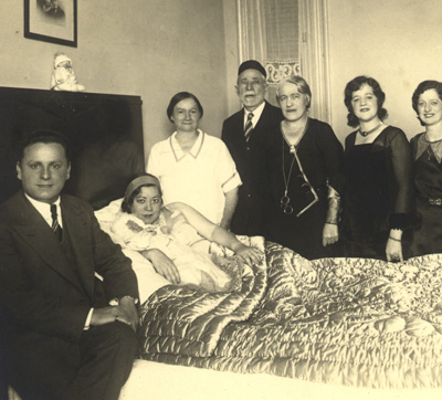 Rose Cassuto & Family Posing after Birth of Regina Cassuto (Alexandria, Egypt 1931)
