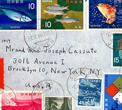 Envelope from Tokyo, Japan to Brooklyn, NY