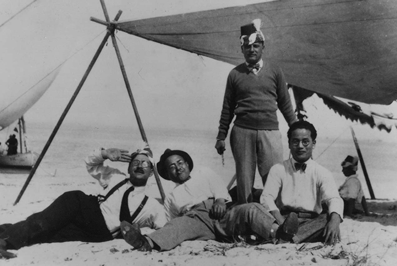 Joseph Cassuto and Friends at the Beach in Alexandria, Egypt. (1932)